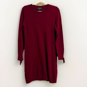 Banana Republic Rich Burgundy Long Sleeve Merino Wool Sweater Dress Sz M